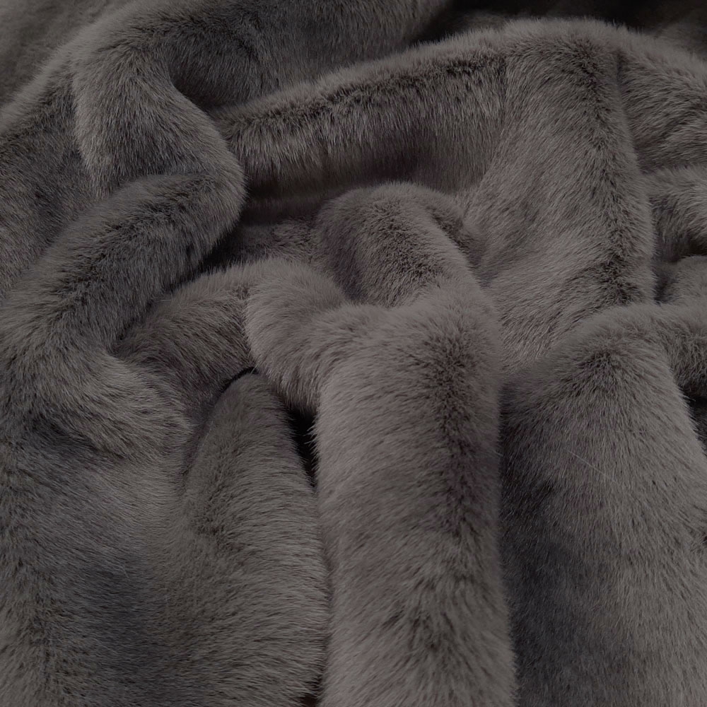 Hermelin imitert pels - grå - per 10 cm