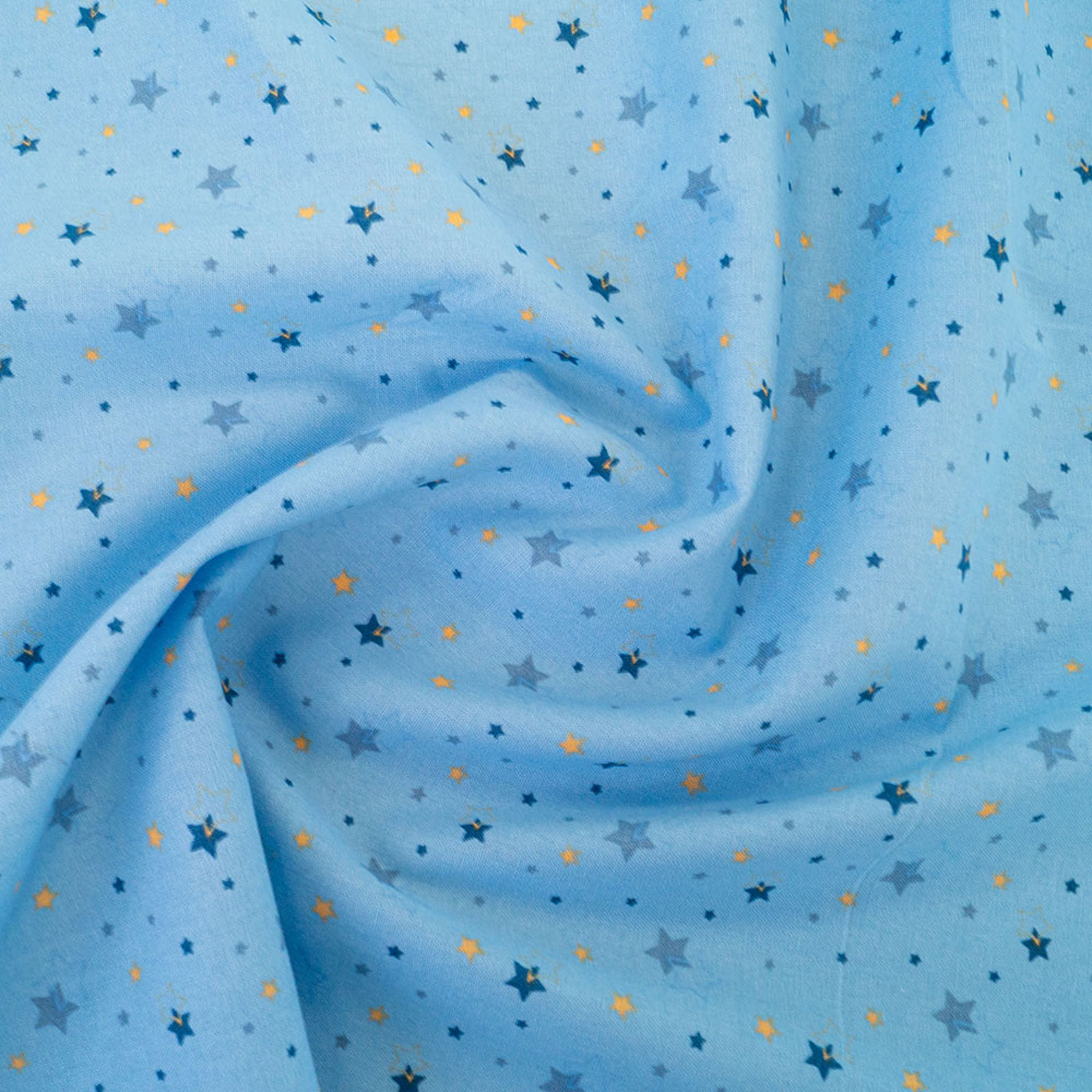 Bomullsstoff – stjernehimmel – Lyse blå